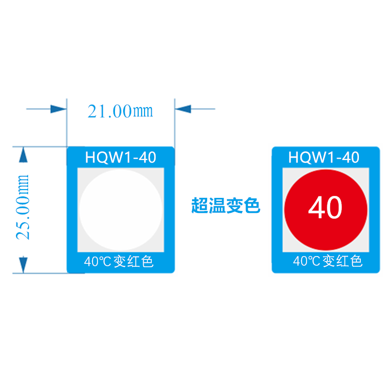 上海HQW1-40 | 25×21㎜ | 40度变红不可逆